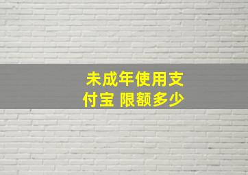 未成年使用支付宝 限额多少